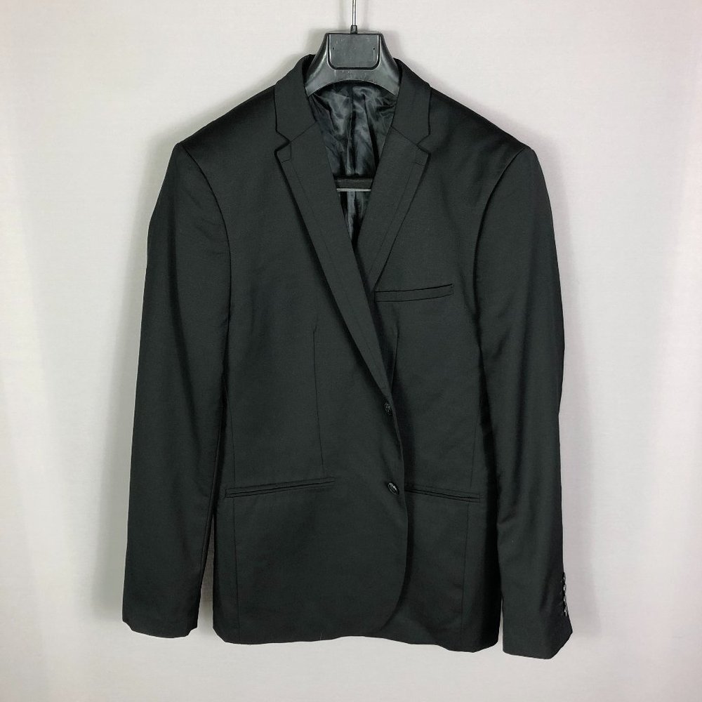 C2 by Calibrate Mens Black Notch Lapel Polyester Suit Jacket Size 42R La…